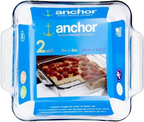 Miniatura 3 de Plato hondo para pasteles Anchor Hocking 81214L11 de Oven Basics; 9.5 pulgadas, transparente, Cazuela, Transparente
