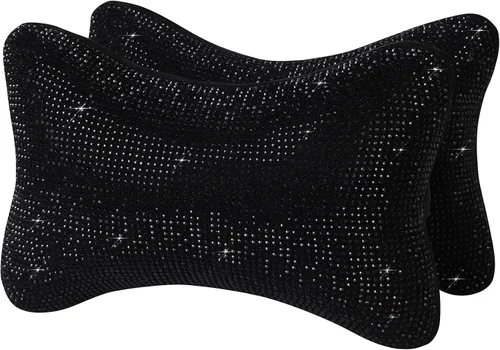 Carwales - Paquete de 2 almohadas cervicales para el conductor, cojín para el reposacabezas del asiento del automóvil para relajar el cuello, Negro