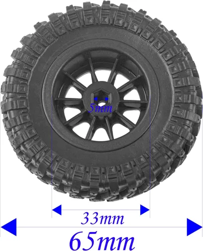 Miniatura 6 de Neumáticos de goma OD de 2.7 pulgadas y llantas de plástico compatibles con MN Modelo MN90 MN91 MN45 MN96 MN99 MN99S MN98 1/12 RC Car (negro)