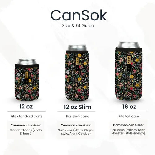 Miniatura 5 de Sok It CanSok - Funda para latas de cerveza y refrescos, cubierta aislante de neopreno (negra, funda delgada de 12 onzas)