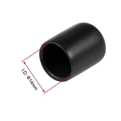 Miniatura 3 de uxcell 80 tapas de goma de 0.551 in de vinilo de identificación redonda tapa tapa de rosca de tornillo protectores negro