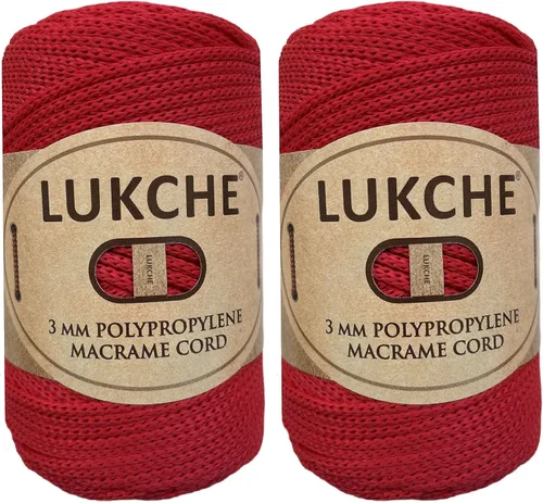 Miniatura 10 de Cordón de macramé de poliéster premium de 3 mm (134.72 metros), (250 g) 100% cuerda de macramé de polipropileno, hilo de crochet de macramé colorido