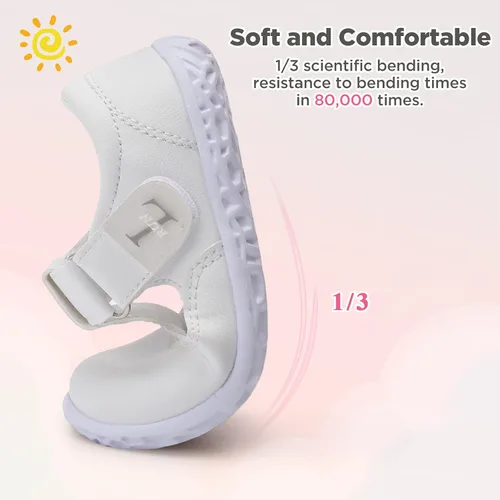 Miniatura 5 de L-RUN Zapatos de vestir para niñas pequeñas, zapatos ligeros Mary Jane para niñas, zapatos escolares antideslizantes para niñas pequeñas
