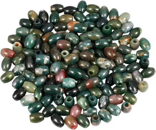 Miniatura 29 de SUNYIK Abalorios sueltos de jade amarillo con agujero grande (0.236 pulgadas), cuentas europeas para pulseras y joyas, paquete de 20 Jade