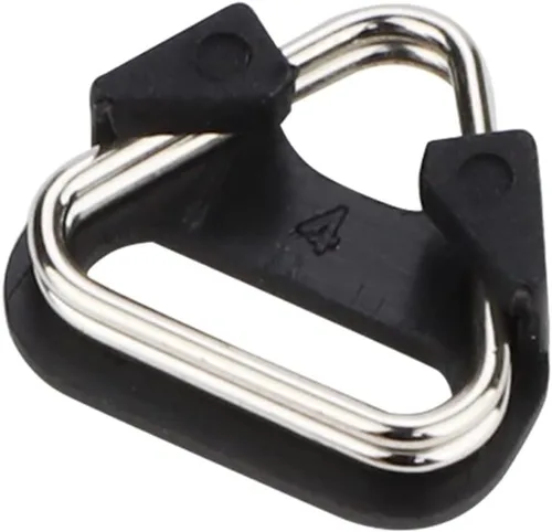 Miniatura 3 de Leftfoto Anillo dividido triangular de acero inoxidable, anillo de gancho para correa de cámara, con tapa de plástico, para cinturón para correa