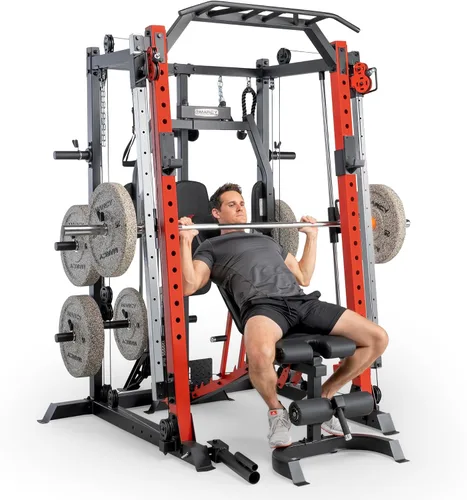 Marcy Smith Machine Cage System Home Gym - Estante multifunción para gimnasio en casa, estación de entrenamiento personalizable