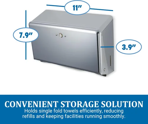 Miniatura 2 de Carlisle FoodService Products T1950XC Mini dispensador de toallas comercial de plegado C/multipliegue, capacidad de toalla multipliegue 250/150 C