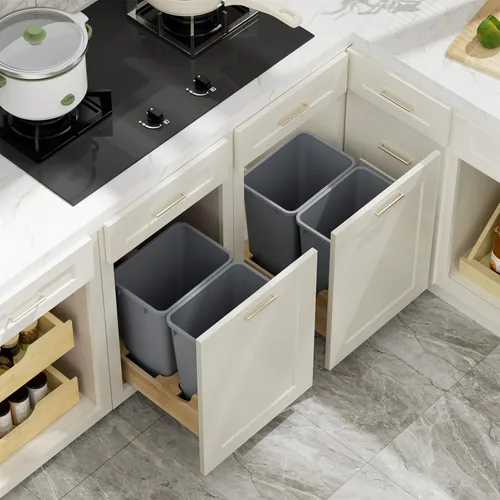 Miniatura 7 de ROOMTEC Cubo de Basura de Cocina de 35QT, Cubo de Basura Ligero y Resistente de Líneas Finas, Papeleras para Oficina, Espacio de Trabajo, Cocina