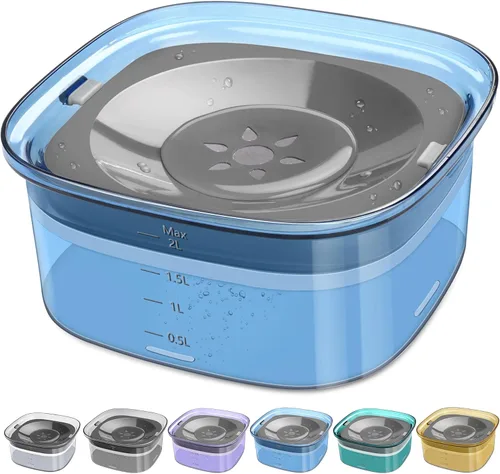 Miniatura 12 de UPSKY Cuenco de agua para perros de 70 onzas, 2 litros, sin derrames, gran capacidad, a prueba de derrames, alimentador de agua lento para mascotas