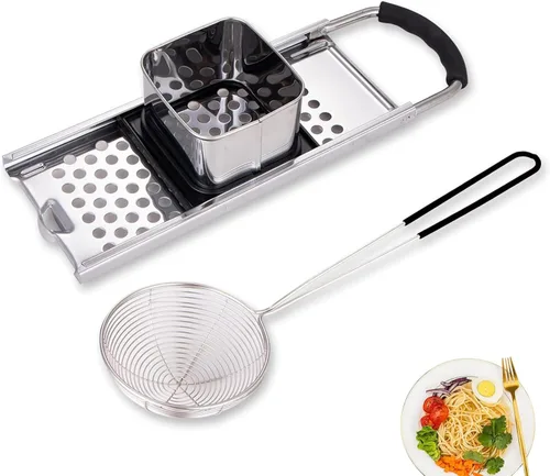 Miniatura 8 de Spaetzle Maker de acero inoxidable de grado premium ensanchado mango de plástico hecho en casa bola de masa de fideos de huevo tamaño perfecto