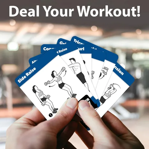 Miniatura 4 de Paquete de 2 tarjetas de entrenamiento de fitness con peso corporal y mancuernas, más de 100 ejercicios