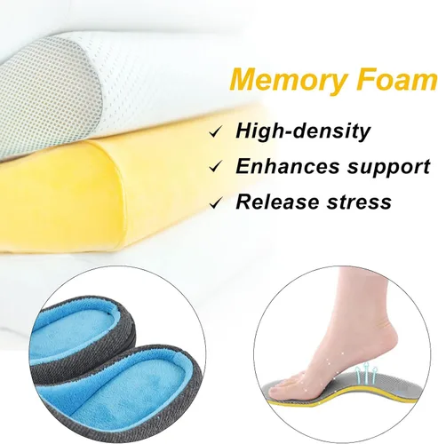 Miniatura 3 de Pantuflas de espuma viscoelástica para hombre, pantuflas de casa para hombre, cómodas y transpirables, textura de mezcla de algodón, forro