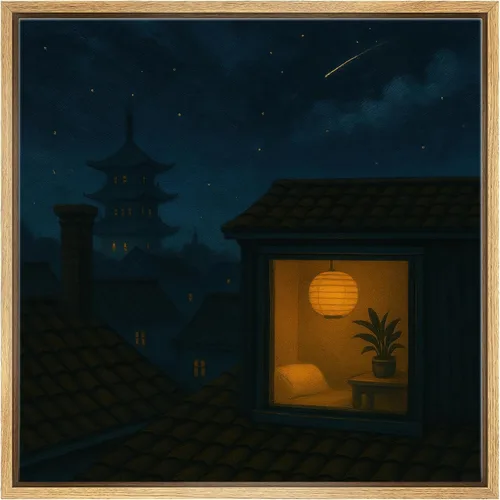 Miniatura 46 de SIGNWIN Lienzo enmarcado para pared, diseño retro de cielo azul y nube, paisaje, naturaleza, ilustraciones de área silvestre, bellas artes, casa