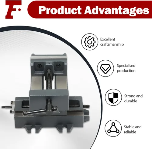 Miniatura 5 de findmall Prensa de taladro de diapositiva cruzada de 4 pulgadas, tornillo de banco de sobremesa resistente X-Y compuesto para fresadora CNC, máquina
