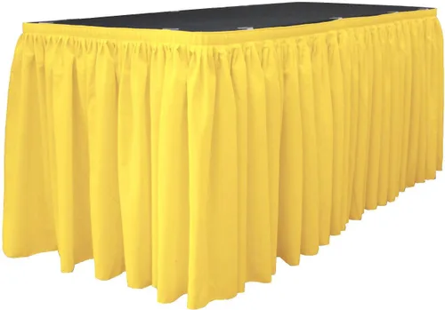 Miniatura 12 de LA Linen Falda de mesa de popelina de poliéster para mesas rectangulares, tela plisada para banquetes de boda, 14 pies por 29 pulgadas de largo