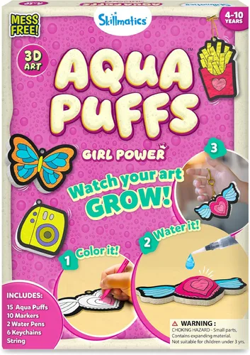 Miniatura 12 de Skillmatics Aqua Puffs - Kit de arte 3D, animales, pintura sin desorden por números, manualidades para niños, actividades de color de bricolaje