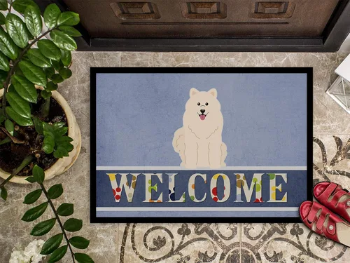 Miniatura 3 de Caroline's Treasures BB5611MAT Samoyed - Felpudo de bienvenida de 18 x 27 pulgadas, para interiores y exteriores, para entrada, antideslizante