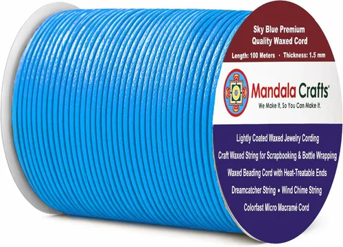 Miniatura 77 de Cuerda Mandala Crafts 0.03 pulgadas 109 yardas para hacer joyería, artesanía, macramé, cuerda de algodón encerado Negro