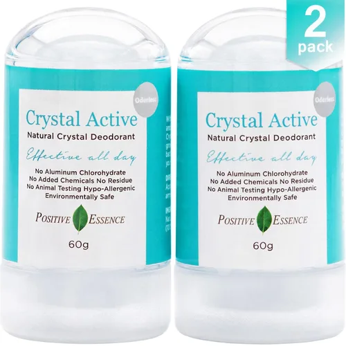 Piedras desodorantes de cristal mineral tailandés (paquete de 2, 2.11 onzas cada uno) – Desodorante natural para mujeres y hombres, desodorante de