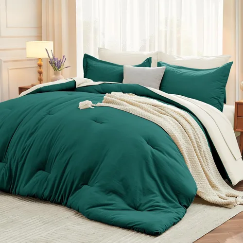 Miniatura 45 de MUXHOMO Juego de edredón de 5 piezas Twin XL, cama suave en una bolsa tamaño Twin XL, juego de ropa de cama para todas las estaciones con edredón