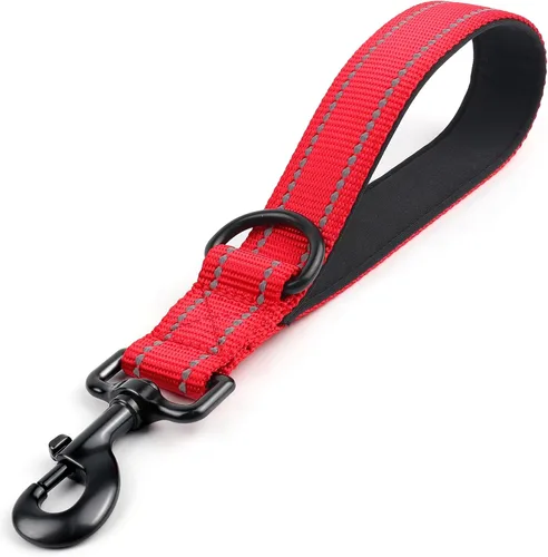Miniatura 14 de Joytale Correa corta fuerte para perro de 18 pulgadas, 1.2 pulgadas de ancho, resistente, mango acolchado para control de tráfico, correa Negro