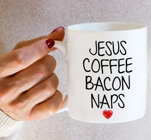 Miniatura 37 de Retreez Taza divertida – This Girl Runs on Coffee + Jesus - Tazas de café de cerámica de 11 onzas – Divertido, sarcasmo, sarcástico, motivacional