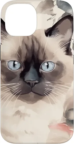 Miniatura 4 de Funda para iPhone 11 Pro Max Ragdoll Cat Roses Flower Watercolor Ragdoll Lover