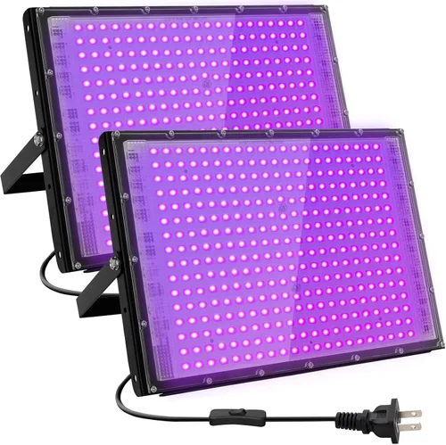 Miniatura 8 de Luces LED negras de 100 W para fiesta brillante, IP65, impermeable, UV, luz negra, reflector de luz negra de 395 nm, luz negra, luces de inundación