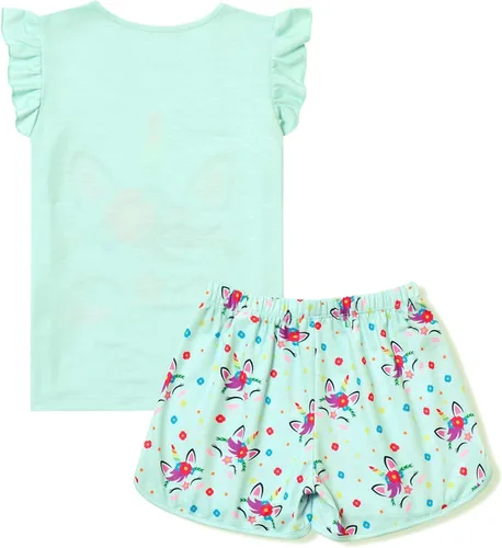 Miniatura 2 de QPANCY Pijamas a juego para niñas y muñecas de unicornio ropa de dormir de algodón de verano