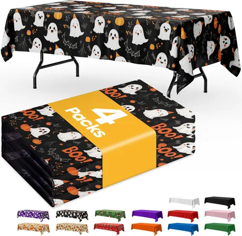 Miniatura 47 de Niuara Mantel de bandera estadounidense, paquete de 4 manteles patrióticos desechables de 54 x 108 pulgadas para mesas de 6 pies, decoraciones del 4