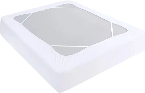 Funda de somier tamaño individual, envoltura de tela elástica alrededor de 4 lados falda de cama, alternativa elegante para faldas de cama para