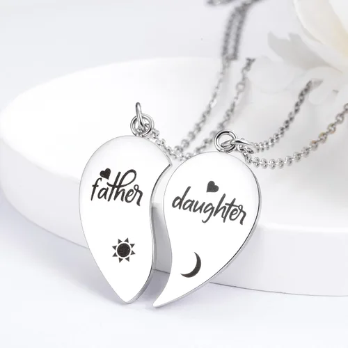 Miniatura 4 de Yonhon Collar para padre e hija para 2, juego de pulseras a juego para padre e hija para 2