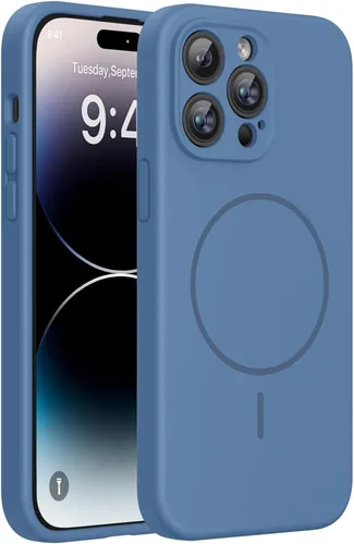 Miniatura 278 de Miracase - Funda magnética diseñada para iPhone 14 Pro Max, de silicona líquida, a prueba de golpes, con protector de pantalla y protección