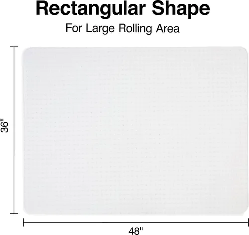 Miniatura 5 de Staples Tapete para silla de oficina, tapetes transparentes, alfombras de pelo plano, 48 x 36 pulgadas, deslizamiento suave