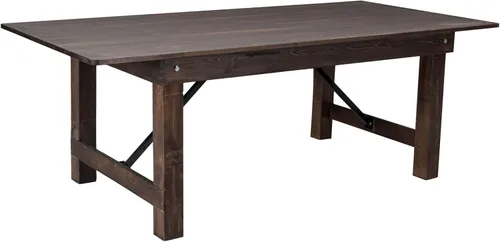 Miniatura 10 de Flash Furniture HERCULES Mesa de Granja Plegable Rectangular de Pino Macizo Rústico Antiguo de 7' x 40", Color Natural Claro