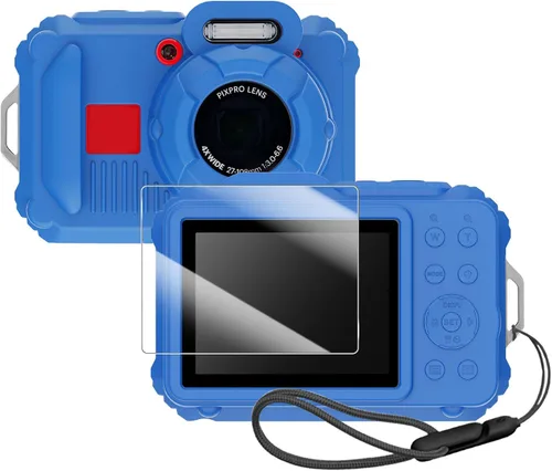 Miniatura 13 de Funda protectora de silicona para cámaras digitales Kodak Pixpro wpz2, con protector de pantalla y cordón, para accesorios Kodak Pixpro wpz2 - Negro
