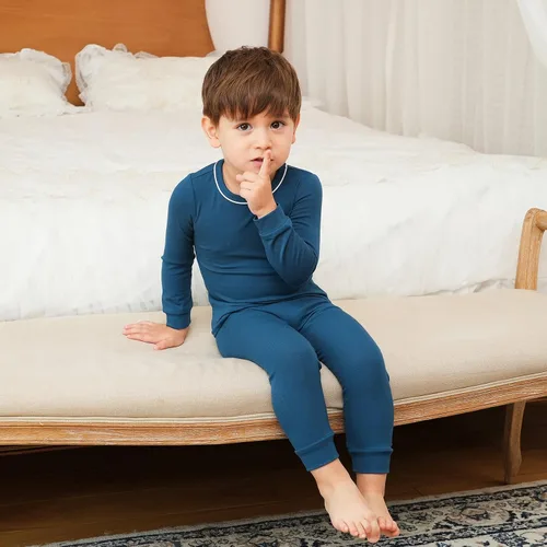 Miniatura 4 de pureborn Conjunto de pijama para bebé, ropa de dormir de algodón de manga larga ajustada para niños y niñas, 2 piezas, 18M-7Y