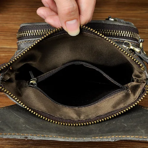 Miniatura 6 de Le'aokuu Riñonera deportiva de cuero genuino para mujer y hombre, riñonera, para montar a la cadera, para muslo, piernas cruzadas