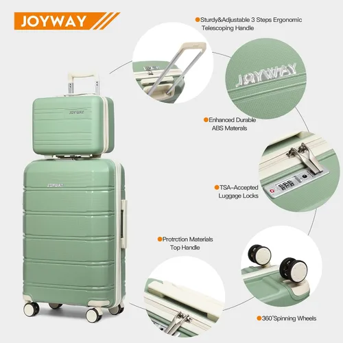 Miniatura 2 de Joyway Maletas de equipaje de mano de 20 pulgadas de polipropileno ligero con bloqueo TSA, equipaje rígido con ruedas giratorias, bolsa