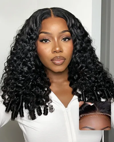 Miniatura 14 de Peluca Bob sin pegamento de llevar y usar cabello humano liso, 6x4 precortada con encaje HD sin pegamento, prearrancada, pelucas con cierre frontal