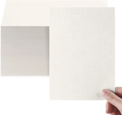 Geosar 200 hojas de cartulina de lino, cartulina de invitación, papel de impresora pesado de 92 libras y 8.82 oz/m², tarjetas de índice para Beige