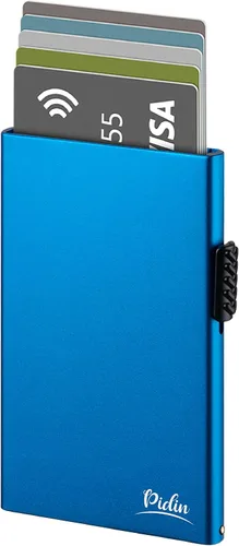 Miniatura 2 de Cartera desplegable, delgada y minimalista para tarjetas de crédito para hombres y mujeres, tarjetero para 7 tarjetas, protección RFID, cartera