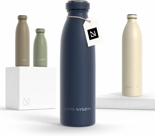 Miniatura 81 de LARS NYSØM Botella de agua XL de acero inoxidable aislada 12oz 17oz 25oz 34oz 51oz Botella térmica aislada para bebidas calientes y frías Azul