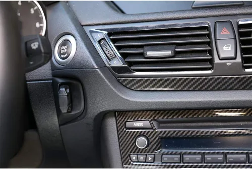 Miniatura 4 de YIWANG Cubierta de panel de decoración de consola central de coche estilo fibra de carbono para BMW X1 E84 2010-2015 conducción izquierda accesorios