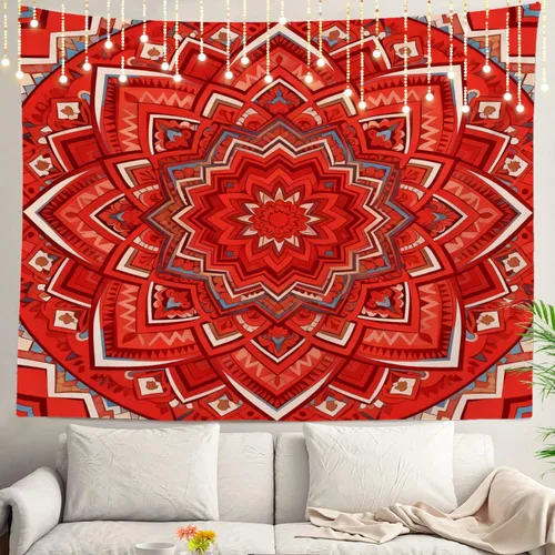 Miniatura 25 de Shrahala Circles Tapestry, Abstract Art With Various Circles Wall Hanging Hd Print Polyester Backdrop For Dorm Room Bedroom 30 X 40 In