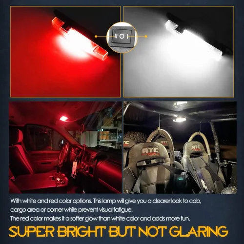 Miniatura 3 de Nirider Luz Interior UTV Universal Montaje en Barra Antivuelco Luces LED Luces de Jaula Antivuelco Utilitaria Luz Interior de Cúpula de Cortesía