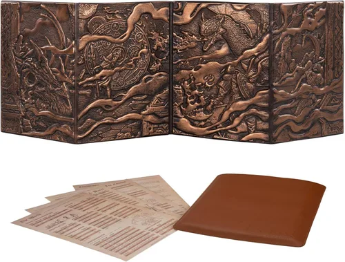 DND DM Screen 5e - D&D Dungeon Master - Pantalla 3D de piel sintética con insertos personalizables, Dungeons & Dragons GM / Game Master, accesorios