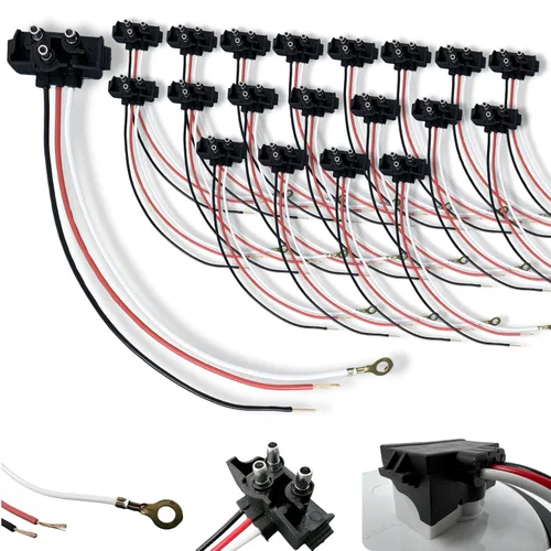 Miniatura 7 de Enchufe de luz de remolque de camión de 3 cables, 10 conectores moldeados de 3 puntas, conector de arnés de coleta en ángulo recto para frenado