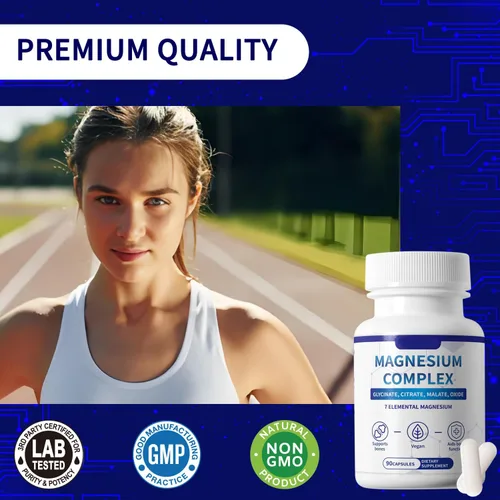 Miniatura 3 de Complejo de magnesio de 1000 mg con 8 tipos - glicinato, citrato, malato - Apoya la relajación muscular, la salud ósea, la producción de energía