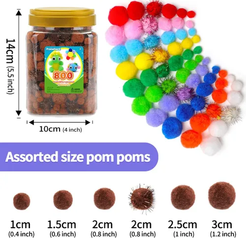 Miniatura 65 de Praisebank Pompones rojos, 90 unidades, 1.5 pulgadas, perfectos para artes y manualidades